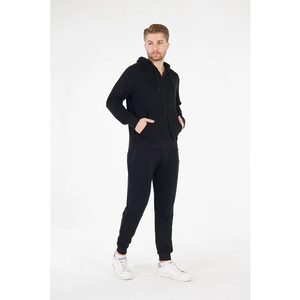 Survêtements d'hiver personnalisés pour hommes, style streetwear, couleur unie, avec capuche et poches, 100 % coton, vente en gros - Product Image 3