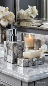 Luxury Handmade Resin Washroom <b>Accessories</b> with Elegant Countertop <b>Bathroom</b> <b>Accessories</b> <b>Set</b> for Modern Interiors Use from India - Product Image 2