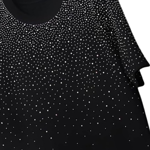 T-shirts pour hommes personnalisés avec logo en strass, disponibles en gros dans toutes les tailles, style streetwear, col classique - Product Image 6