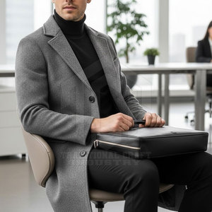 Manteau long élégant en laine pour homme – Vêtement d'hiver haut de gamme, coupe moderne, bordure en fourrure, personnalisable, directement de l'usine - Product Image 4