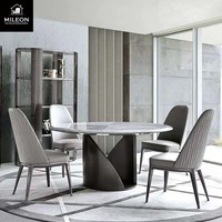 Luxuriöses Italienisches Hotel-Restaurant Rundes Esszimmer-Möbelset Marmortisch mit Drehplatte