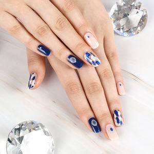 ShineB tiras de uñas de gel holograma piedra arte uñas de gel pegatina piel Beige azul violeta Color fácil auto arte de uñas hecho en Corea oem odm - Product Image 3