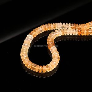 Perles de citrine naturelle taillées en rondelle à la allemande, de 7 mm à 8 mm, perles de pierres précieuses de citrine facettées, brin de 16 pouces pour la fabrication de bijoux, vente en gros - Product Image 4