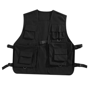 Chaleco Cargo de Verano para Hombre, Estilo Ropa de Trabajo, con Múltiples Bolsillos, Cierre de Cremallera, Fabricado en Lona - Product Image 1