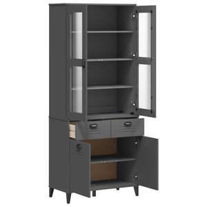 Charcoal <b>Grey</b> Highboard <b>Sideboard</b> 5 Ft Storage <b>Modern</b> Design Home Decor Furniture - Product Image 6