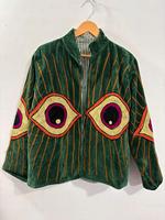 Veste vintage brodée en velours JaipurblockprintArt, motif œil, écologique, séchage rapide, vêtements d'extérieur pour femmes, hiver