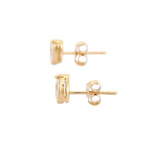 18K Rose Gold Pear Cut <b>Emerald</b> <b>Stud</b> <b>Earrings</b> for Wedding and Party - Product Image 6