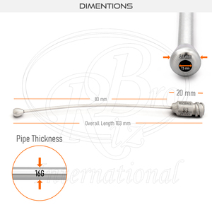 Tubo de alimentación para aves de acero inoxidable con aguja curva de bloqueo de señuelo y punta de botón, 4.7mm 16G x 83mm - Product Image 3
