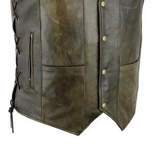 2026 Plus Size Breathable Casual Winter Fashionable Sleeveless <b>Men's</b> Leather <b>Vest</b> Cowhide Outerwear Genuine Leather Windproof - Product Image 5