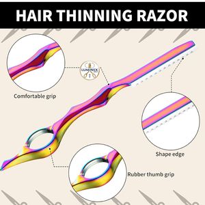 Hair Styling Razor Hair Thinning Comb Hair Texturizing Cutting Razor Comb with Replacement Stainless Steel Razors for - Product Image 2