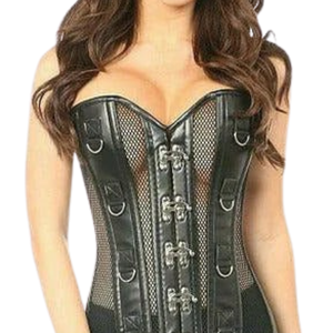 Strapless Black Mesh Corset <b>Bodysuit</b> With Front Hook Closure Sexy Bodycon Club Wear Adult Outfit - Product Image 3