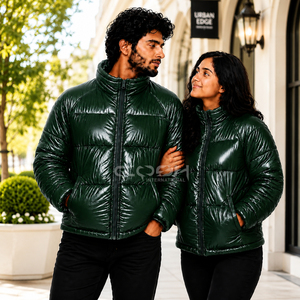 Cosh International Unisex Casual Quilted Puffer Jacket Warm Winter Down Style <b>Coat</b> with Zipper Closure Jacket - Product Image 3