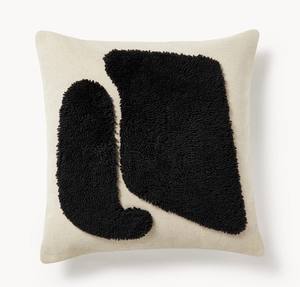 Housse de coussin décorative en coton tufté fait main, style bohème, en coton tufté à poils coupés - Product Image 3