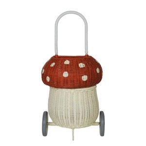 Cesta de Almacenamiento de Mimbre Moderna y Ecológica en Forma de Hongo Rojo para Uso Multiusos - Product Image 1