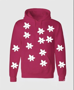 Sudadera con Capucha Negra para Hombre, Estampado Floral, Tejido de Algodón, Corte Regular, Estilo Casual de Otoño - Product Image 3