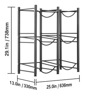 Portabottiglie d'acqua a 3 livelli per carichi pesanti, a doppia fila, per 6 bottiglie da 5 galloni, per uso in cucina - Product Image 5