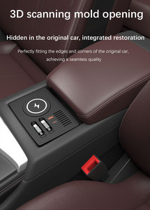 Hub USB con Caricatore Wireless e Luce Ambientale per <span class=keywords><strong>Audi</strong></span> <span class=keywords><strong>A4</strong></span> A4L, Compatibilità OEM 1:1, Stazione di Ricarica Rapida PD Retrattile per Console - Product Image 4