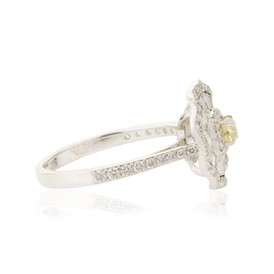 Anillo de Compromiso con Diamantes Naturales Brillantes, Diseño Exquisito, Hecho a Mano, Oro Blanco de 18K, Joyería Nueva - Product Image 5