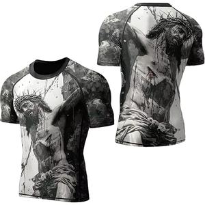 2026 En gros Rashguard pour hommes personnalisé à manches courtes, protection UV, T-shirt de natation, Rashguard de plongée, Chemise de plage à vendre - Product Image 1