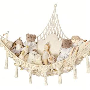 Hamaca de Macramé de Cordón de Algodón, Organizador de Almacenamiento Colgante de Pared para Decoración del Hogar y Dormitorio - Product Image 1