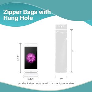 Confezione da 1000 sacchetti con cerniera richiudibili trasparenti 2X8 pollici richiudibili in plastica per imballaggio in poli, custodia per gioielli Snack 2 Mil - Product Image 3