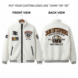 Mens Polar Fleece <b>Jacket</b> 240 GSM Premium Polyester Sherpa Fabric Grey Black Contrast Panel Embossed Logo OEM ODM <b>Waterproof</b> - Product Image 1