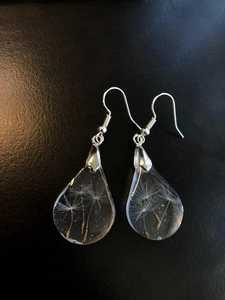 Real Dandelion Seed Resin Drop <b>Earrings</b> Sterling Silver Trendy Make a Wish Jewelry Handmade Nature Inspired Gift for Women - Product Image 2