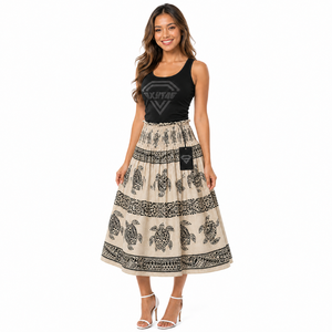 Women Hawaiian Beach Floral New Maxi Skirt Tropical Island Autumn Vacation Casual Lightweight Breathable Flowy Natural - Product Image 6