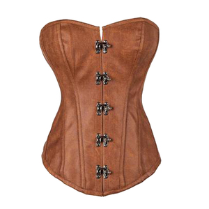 Corsé de cuero negro transpirable y ecológico con cordones para mujer, top túnica moldeador de cintura bajo el busto para damas - Product Image 3