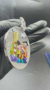 Custom 3D Enamel Moissanite Pendant 925 <b>Silver</b> Cartoon <b>Charm</b> Round Brilliant Cut Claw Setting Jewelry - Product Image 3