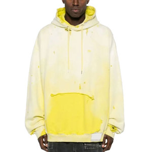 <b>Men</b> Premium Distressed Wash Hoodie Heavyweight Cotton Streetwear OEM ODM Supplier - Product Image 1