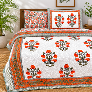 Artisan Made Pigment Printed 100% Cotton 300tc <b>Comforter</b> Set 3 King Size Handcrafted Vibrant Duvet Set 2 Pillow Cases Wholesale - Product Image 3
