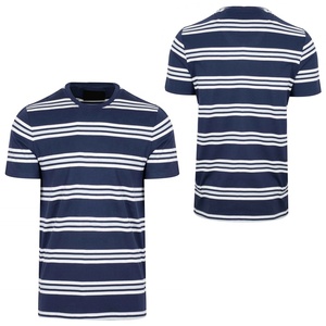 Camiseta POLO personalizada CAMISETA A RAYAS DELGADA PERSONALIZADA Azul cielo Transpirable UNISEX JERSEY 100% Airlume Algodón peinado - Product Image 1