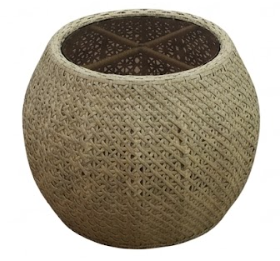 Rattan <b>Garden</b> <b>Set</b> <b>2</b> <b>Seater</b> Chairs With Round Coffee Table Outdoor Furniture Contemporary Design Comfortable Cushions - Product Image 4