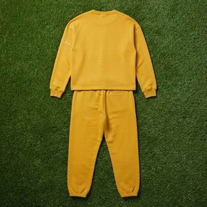 Ensemble sweat-shirt col rond jaune moutarde et pantalon de jogging pour homme, tenue décontractée streetwear, ensemble assorti deux pièces - Product Image 6