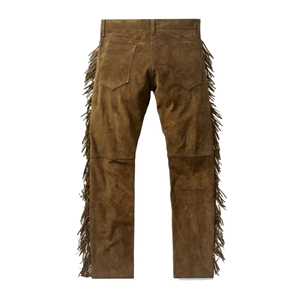 Pantalon en daim délavé à franges, style unique, coupe droite, décontracté, pour adultes, vente en gros, personnalisable avec votre logo et votre propre design, en promotion en ligne - Product Image 2