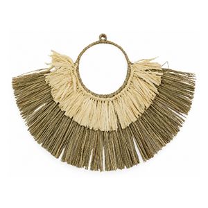 Decoración de Pared Boho con Flecos de Rafia, Tapiz de Rafia con Cuentas, Adorno de Pared de Hierba Tejida, Decoración Interior para el Hogar - Product Image 2