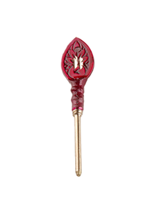 Vase en métal rouge avec motif doré en relief, forme irrégulière, art populaire, décoration d'intérieur, finition émaillée sculptée à la main - Product Image 5