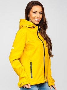 Veste jaune pour femme, veste softshell pour la randonnée en plein air pour femme - Product Image 3
