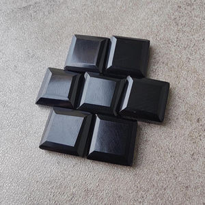 Piedra Preciosa Cuadrada de Ónix Negro Natural, Corte Plano para Joyería - Product Image 5