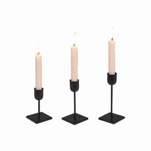 Metal Aluminium <b>Black</b> <b>Candlestick</b> Taper Candle Holder Set of 3 Pes - Product Image 5