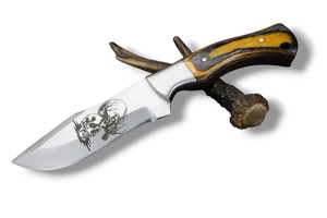 Couteau de Bushcraft artisanal en acier à haute teneur en carbone avec manche en bois Pakka et étui en cuir, vente en gros OEM, couteau à lame fixe pour l'extérieur - Product Image 2