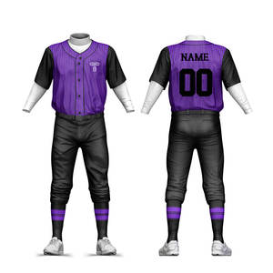 Uniformes de baseball personnalisés à manches courtes, respirants, 100% polyester, prix bas, vente en gros, nouveau motif populaire, meilleure qualité - Product Image 1
