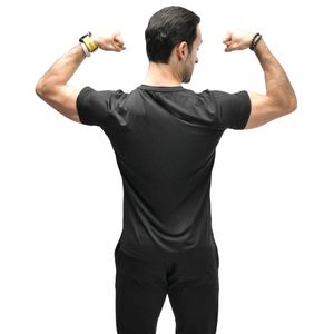T-shirt à col rond noir personnalisé pour homme, manches courtes, vêtements de sport décontractés, coupe classique, fabricant OEM, fournisseur de vêtements en gros - Product Image 6