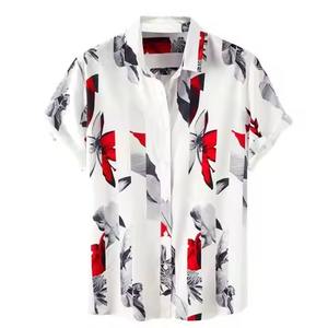 Camisa Hawaiana Personalizada con Estampado de Palmeras y Atardecer Tropical para Hombre, Camisa Casual de Manga Corta con Botones para Vacaciones de Verano en la Playa - Product Image 5