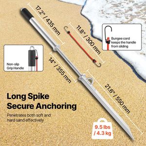 Ancla de Barco de Acero al Carbono Galvanizado con Punta de Arena, Ancla Deslizante de 36 Pulgadas para Agua Poco Profunda y Playa - Product Image 4