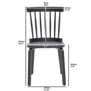 Set di 2 Sedie da Pranzo Windsor in Legno, Stile Rustico con Schienale a Fuso e Seduta Larga, Design Moderno Mid-Century e Stile Country Francese per Soggiorno - Product Image 5