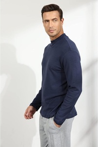 Pull à col roulé en tricot noir uni pour homme, manches longues, vêtements d'hiver - Product Image 2