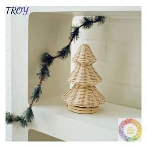 Natural Woven Rattan Tree Home Decor Ornament for Rustic Tabletop Displays <b>Shelves</b> <b>Mantels</b> and Farmhouse Interiors - Product Image 2