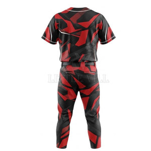 Uniforme de baseball de qualité supérieure, jersey personnalisé à boutons complets, pantalon assorti, design imprimé par sublimation, polyester respirant - Product Image 6